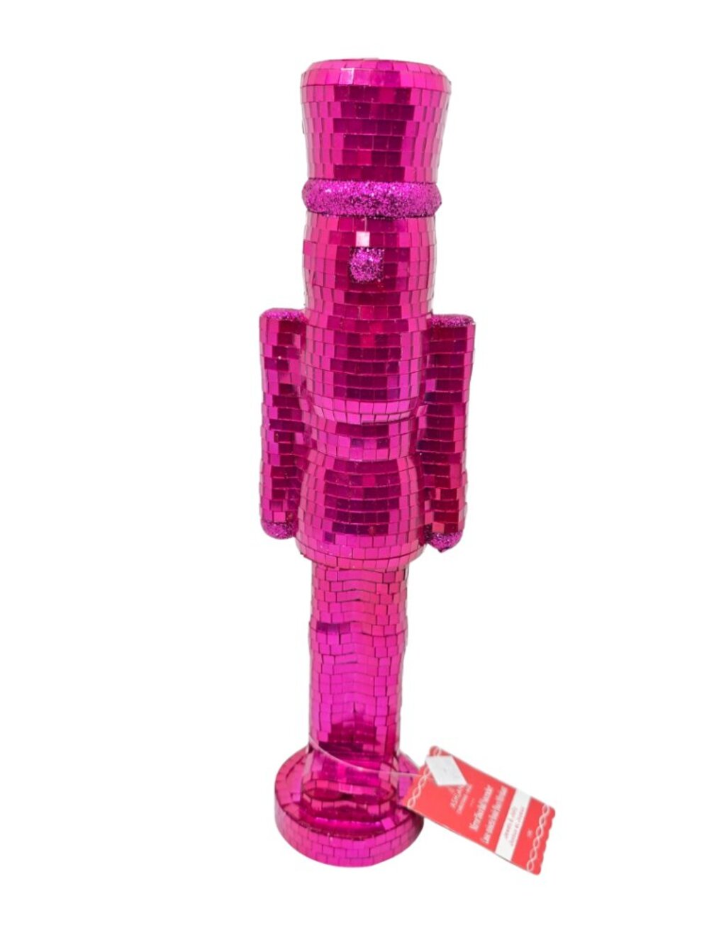 Ashland Hot Pink Mirror Ball & Glitter Disco 13" Nutcracker Tabletop Decor NEW